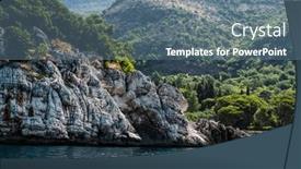  Presentation with cliff - Presentation theme having scenic-rocks-cliff-in-montenegro background and a seafoam green colored foreground