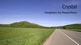  Presentation with route - Presentation theme featuring scenic route 6 background and a teal colored foreground