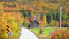  Presentation with rural - Amazing slide set having scenic rural drive in vermont backdrop and a coral colored foreground