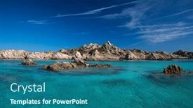  Presentation with water conservation protect nature concept - Presentation theme featuring scenic-sardinia-island-landscape-italy background and a ocean colored foreground