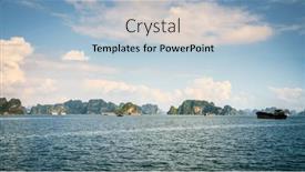  Presentation with vietnam - Theme featuring scenic-seascape-in-ha-long background and a light blue colored foreground