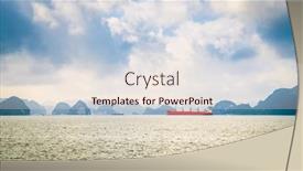  Presentation with vietnam - Presentation theme with scenic-seascape-in-ha-long background and a lemonade colored foreground