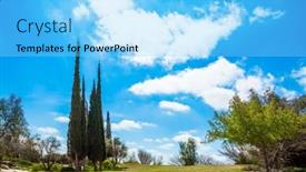  Presentation with scenic - Presentation design enhanced with scenic-small-desert-park-around background and a light blue colored foreground
