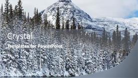  Presentation with glacier - Beautiful presentation theme featuring scenic-snow-covered-peaks backdrop and a gray colored foreground