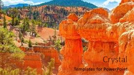  Presentation with scenic - Presentation theme enhanced with scenic-spots-of-america-sunny background and a red colored foreground