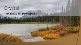  Presentation with banff national park - Amazing presentation theme having scenic-spray-lakes-landscape-along backdrop and a light gray colored foreground