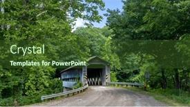  Presentation with scenic - Slide set having scenic-state-road-covered-bridge background and a  colored foreground
