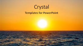  Presentation with art seascape nature sea - Slide set enhanced with scenic sundown over mediterranean sea background and a yellow colored foreground