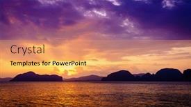  Presentation with scenic - Slides featuring scenic-sunset-in-andaman-sea background and a coral colored foreground