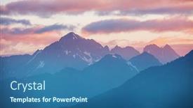  Presentation with scenic - Amazing PPT layouts having scenic-sunset-in-the-mountains backdrop and a ocean colored foreground