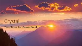  Presentation with scenic - Presentation design consisting of scenic-sunset-in-the-mountains background and a coral colored foreground