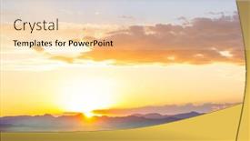  Presentation with scenic - Presentation theme featuring scenic-sunset-in-the-mountains background and a lemonade colored foreground