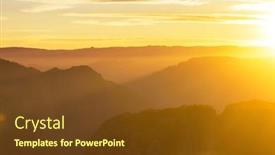  Presentation with scenic - PPT layouts with scenic-sunset-in-the-mountains background and a tawny brown colored foreground