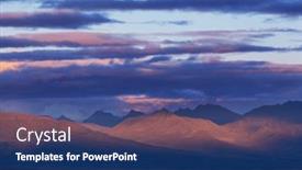  Presentation with scenic - Theme with scenic-sunset-in-the-mountains background and a ocean colored foreground