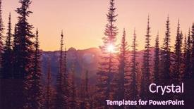  Presentation with scenic - Beautiful slides featuring scenic sunset in the mountains backdrop and a  colored foreground
