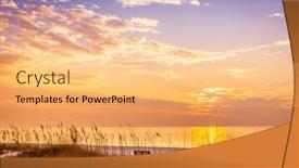 Presentation with florida beach - PPT theme with scenic-sunset-over-the-gulf and a yellow colored foreground