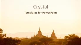  Presentation with myanmar bagan - Colorful slides enhanced with scenic-sunset-with-ananda-temple backdrop and a cream colored foreground
