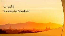  Presentation with myanmar bagan - Amazing PPT theme having scenic-sunset-with-thousands backdrop and a blonde colored foreground