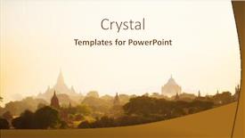  Presentation with myanmar bagan - PPT theme consisting of scenic-sunset-with-thousands background and a cream colored foreground