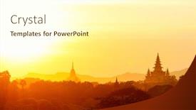  Presentation with myanmar bagan - Amazing presentation theme having scenic-sunset-with-thousands backdrop and a cream colored foreground