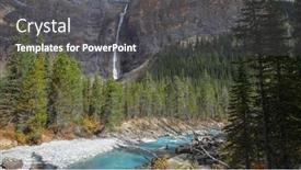  Presentation with water park - Presentation design featuring scenic-takakkaw-water-falls background and a dark gray colored foreground