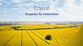  Presentation with earth land - PPT theme with scenic-top-view-of-green background and a sky blue colored foreground