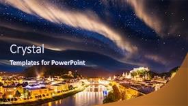  Presentation with earth land - Presentation design consisting of scenic-top-view background and a navy blue colored foreground