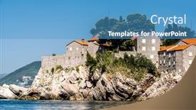  Presentation with rocks - PPT layouts consisting of scenic-town-on-rocks background and a  colored foreground