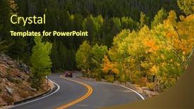  Presentation with landon the mountain road - Presentation theme featuring scenic trail ridge road in rocky mountain national park colorado background and a tawny brown colored foreground