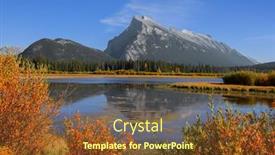  Presentation with sulphur - Presentation design having sundance - scenic vermilion lakes landscape background and a tawny brown colored foreground
