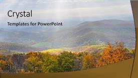  Presentation with virginia - PPT theme enhanced with scenic view - foliage of autumn forest background and a lemonade colored foreground