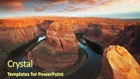  Presentation with shoe manufacturing - Slide deck featuring scenic view - horse shoe bend background and a tawny brown colored foreground