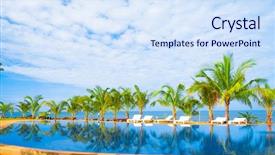  Presentation with villa - Slide set having scenic view - swimming space romantic villa background and a  colored foreground