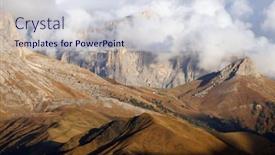  Presentation with mountain view - Presentation featuring scenic-view-at-sunset background and a sky blue colored foreground