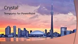  Presentation with toronto - Slide deck featuring scenic view at toronto city background and a light blue colored foreground