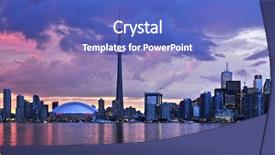 Presentation with toronto - PPT layouts enhanced with scenic view at toronto city background and a teal colored foreground