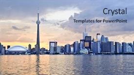  Presentation with toronto - PPT layouts consisting of scenic view at toronto city background and a light blue colored foreground