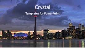  Presentation with toronto - Colorful PPT layouts enhanced with scenic view at toronto city backdrop and a ocean colored foreground