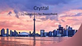  Presentation with toronto - PPT theme featuring scenic view at toronto city background and a teal colored foreground