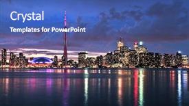  Presentation with toronto - Presentation theme having scenic view at toronto city background and a ocean colored foreground