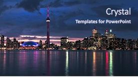  Presentation with toronto - Presentation design with scenic view at toronto city background and a ocean colored foreground