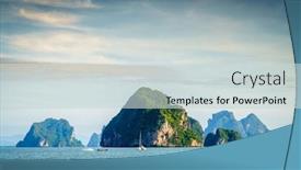  Presentation with chain - Beautiful PPT theme featuring scenic-view-of-an-island backdrop and a lemonade colored foreground