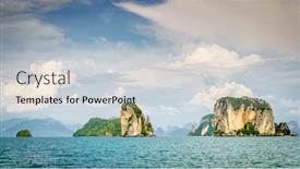  Presentation with chain - Audience pleasing presentation theme consisting of scenic-view-of-an-island backdrop and a lemonade colored foreground