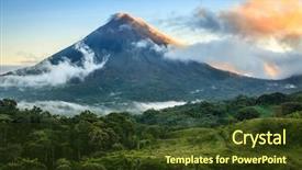 Presentation with costa rica - PPT theme enhanced with scenic view of arenal volcano background and a tawny brown colored foreground