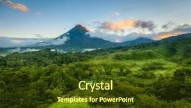  Presentation with costa rica - Beautiful presentation design featuring scenic view of arenal volcano backdrop and a tawny brown colored foreground