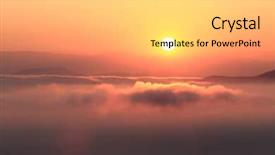  Presentation with scenic - Slide deck with scenic view of beautiful sunset background and a  colored foreground