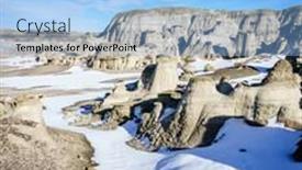  Presentation with wilderness - Presentation theme consisting of scenic-view-of-bisti-de background and a light blue colored foreground