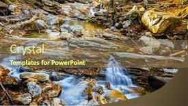  Presentation with yellowstone - Presentation design having scenic-view-of-cascades background and a coral colored foreground