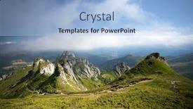  Presentation with romania - Presentation theme featuring scenic-view-of-ciucas-rock background and a light blue colored foreground