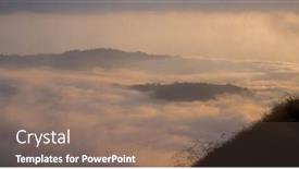  Presentation with volcano - Cool new slide set with scenic view of clouds and mist at sunrise from the top of mount batur kintamani volcano bali indonesia backdrop and a coral colored foreground